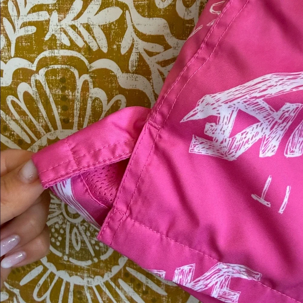 Nike Men's NSW Woven Flow Swoosh All Over Print Gym Swim Shorts Pink Sz XXL
